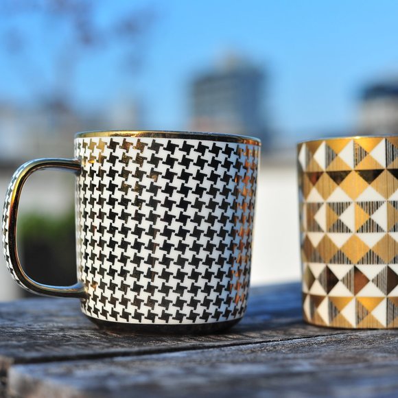 Anthro Gold Glassware Coffee Tea Mug Limited Edition Sold Out Everywhere! - Picture 7 of 14